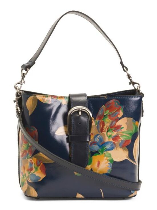 Patricia Nash Handbags - PATRICIA NASH Leather Irving Top Handle Bucket With Crossbody Strap